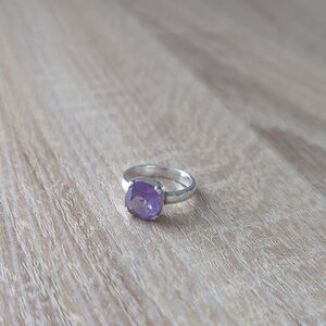 Chic Silver Ring with Lavender Stone